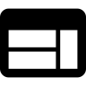 Venster met verschillende secties Pictogram