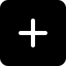 添加的, 黑色的, 广场, 按钮, 接口, 符号 图标
