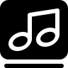 Muziek, stevige, rechthoekige, ronde, knop Pictogram