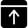 ícone Para cima, seta, preto, quadrado, botão, 1