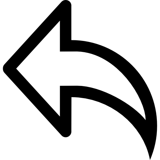 left, arrow, curve, outline Icon