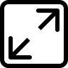 Vouw , vierkant , interfaceknop, twee pijlen Pictogram