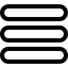 Menu, drie, geschetst, afgeronde lijnen, symbool Pictogram