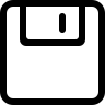 Opslaan, knop, interface, symbool, van, beschreven, diskette Pictogram