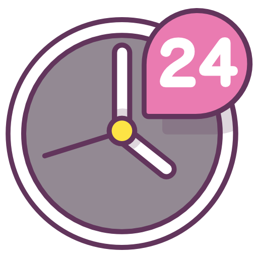 ดาวน์, นาฬิกา, 24h ไอคอน