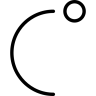 солнце, или луна, с, с, полукруглой, линия значок