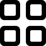 Vier, pleinen, bruto, beschreven, vormen Pictogram