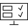 监测, 检查, 列表上, 屏幕 图标