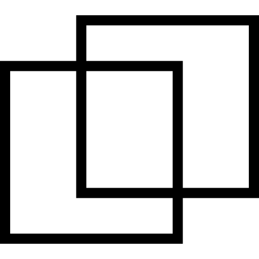design, interface, button, symbol, of, two, squares, outline Icon