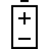 电池, 与, 积极和负极的, 符号 图标
