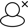 Verwijderen gebruiker, beschreven, interface, symbool Pictogram