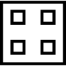 Vier, pleinen, in, een, vierkant, beschreven, symbool, van, layout, visualisatie, optie Pictogram