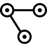 接口, 符号, 分, 三, 圆圈, 圆点, 内, 连接, 通过两个, 线 图标